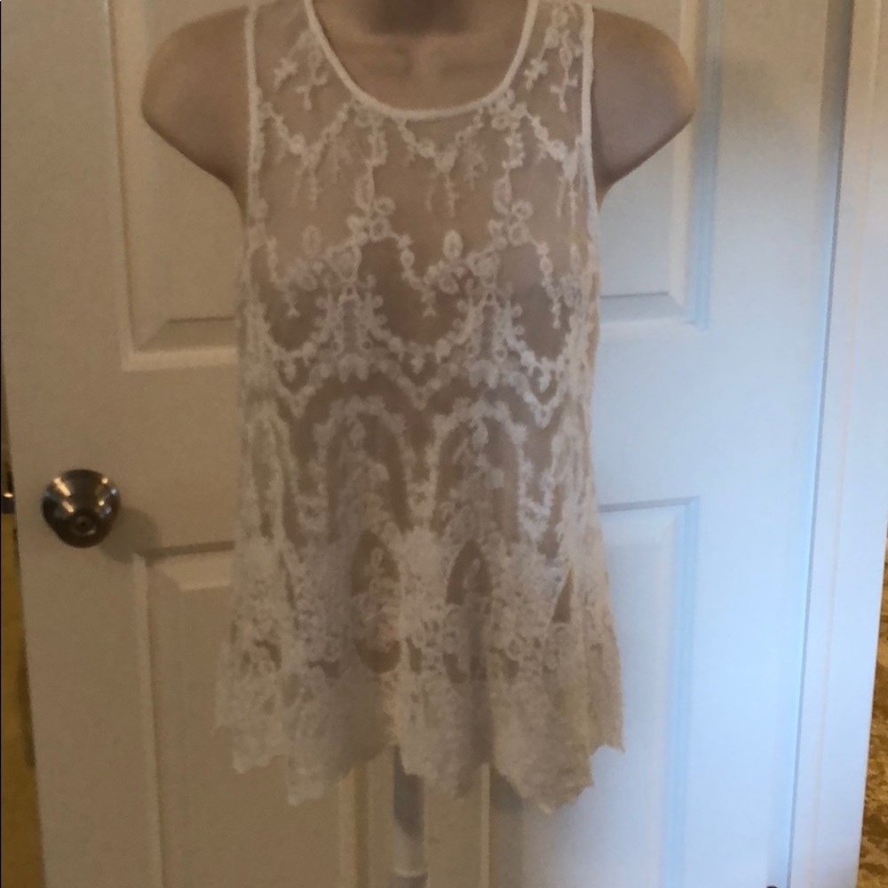 Sheer Lace white Top